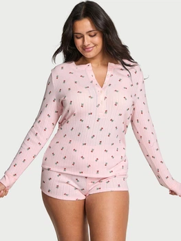 Піжама (лонгслів + шорти) жіноча Victoria's Secret 61266931 S Рожева (1160294877)