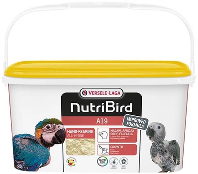 Молочна суміш для ручного вигодовування пташенят Versele-Laga NutriBird A19 великих декоративних папуг 3 кг (5410340221723)