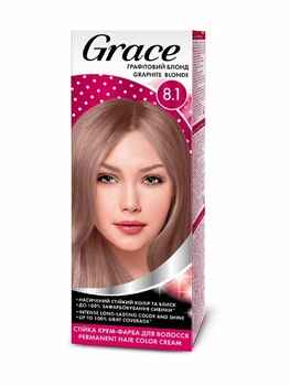 Стійка крем-фарба для волосся Grace Графітовий блонд 8.1