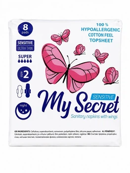 Прокладки гігієнічні My Secret Sensitive (5 крапель Super) 8 шт