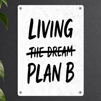 Металева табличка Living plan B 26х18,5 см