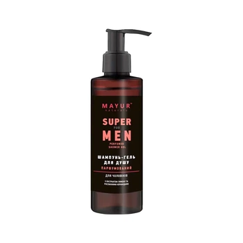 Парфюмированный шампунь-гель для душа 3 в 1 для мужчин «Super for Men», 200 мл, ТМ Mayur MAY-54975