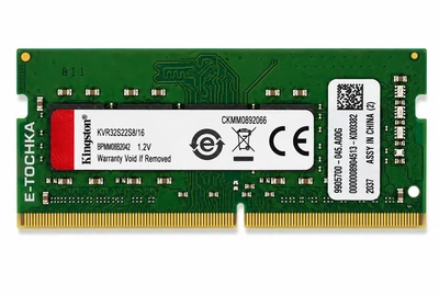 Оперативна пам'ять Kingston DDR4 16GB 3200MHz SO-DIMM для ноутбука (KVR32S22S8/16)