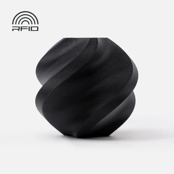 PLA-пластик Філамент Bambu Lab PLA Matte Charcoal Black Чорний Матовий (11101) для 3D-принтера - 1Кг, 1.75mm Refill (Без Котушки) з RFID чіпом (NFC)