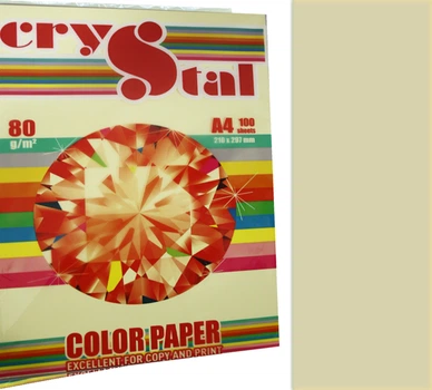Папір А4/80 100арк пастельний Ivory 100 (слонова кістка) CRYSTAL COLOR PAPER