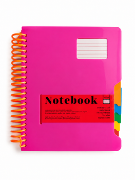 Тетрадь на спирали "Notebook" клетка A5, 200 листов, DSCN0752, разделители (розовый)