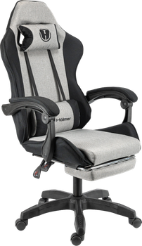 Кресло игровое Holmer GCH-03 Size L Fabric Gray/Black Nylon+Footrest
