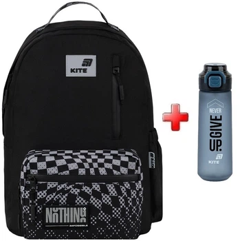 Рюкзак подростковый Kite Nothing Impossible K26-949M-2 подарок бутылка Kite внешние габариты 41x28x11