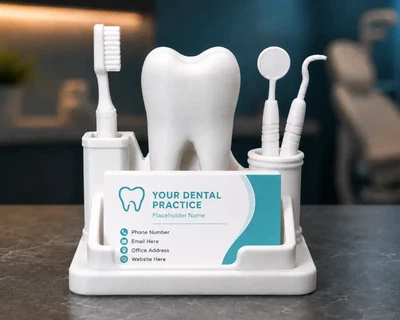 Підставка для візиток стоматолога Tooth Organizer тримач візиток для дантиста, органайзер у формі зуба, декор кабінету стомат