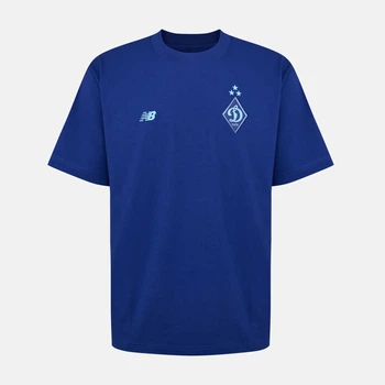Мужская синяя футболка ФК «Динамо» Киев New Balance Small Logo 54 (XXL) (MT62D1B7IKW)