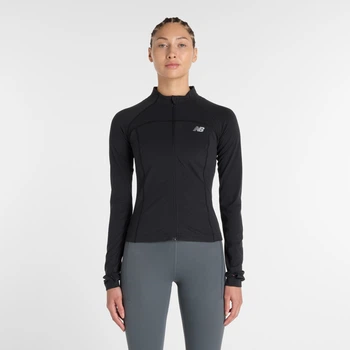 Женская черная спортивная кофта New Balance NB Harmony Fitted Full Zip 42 (XL) (WJ61X09UBK)