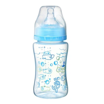 Антиколиковая бутылка с широким горлышком Голубая BabyOno 240 ml