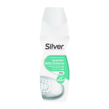 Крем-краска жидкая для обуви Silver 75 мл ультра белая