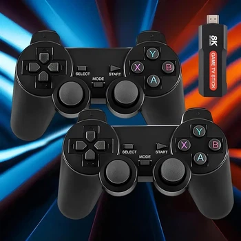 Игровая консоль X9, портативная мини-игровая приставка X9, 64GB,8K Android TV GAME STICK, с двумя джойст