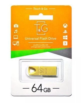 Флеш память/флеш накопитель USB 64GB T&G метал 117 золотой