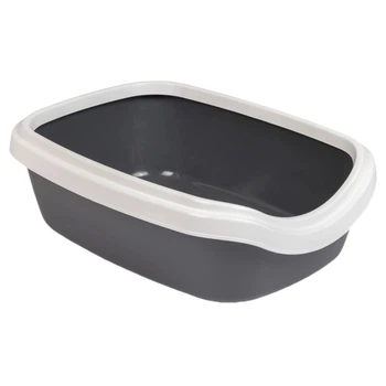 Туалет для котів Природа Comfort M 41х30х13.5 см — сірий