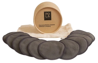 Zestaw wielorazowych wacików do demakijażu Pola Cosmetics Czarnych 10 szt (8595673310621)