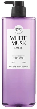 Парфумований гель для душу Happy Bath Muisture Perfume White Musk No.656 760 мл (8809803537575)