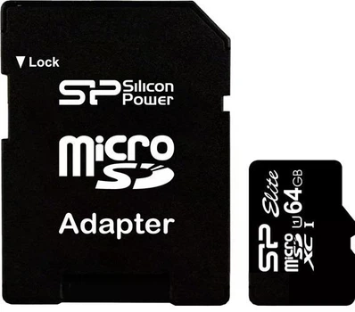 Карта пам'яті MicroSDHC MSD 64GB Silicon Power/C10+SD