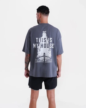 Футболка This Is My House Oversized Темно-сіра XXL