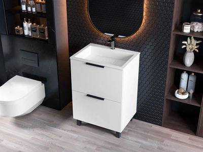 Тумба лакированная, Luxor Sena 60, с умывальником Imperio Low 60