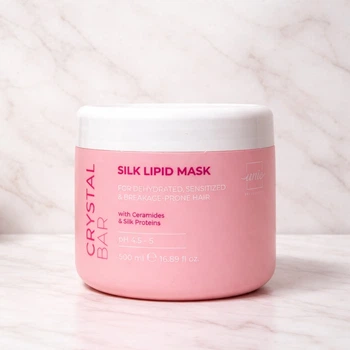 Восстанавливающая липидная маска Unic Crystal Bar Silk Lipid для шелковистости и блеска волос 500 мл