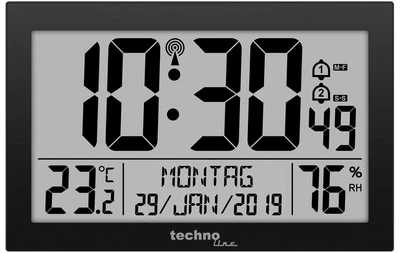 Настенные часы Technoline WS8016 Black (WS8016 schwarz)