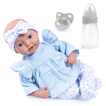 Lalka Bobas Bayer Reborn Baby z akcesoriami 38 cm Niebieska 93827AL (4003336421156)