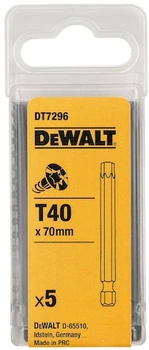 Zestaw końcówek udarowych DeWalt TORX T40 70 mm 5 szt (DT7296-QZ)