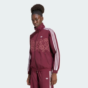 Женская олимпийка FLORAL GFX FIREBIRD LOOSE adidas KX1875 (L) Бордовый (4069995982902)