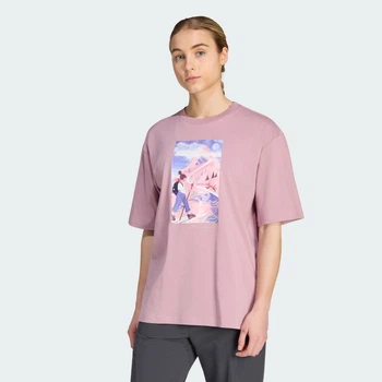 Женская футболка TERREX SECRET PATHS AHEAD GRAPHIC adidas KS2522 (M) фиолетовый (4069993470975)