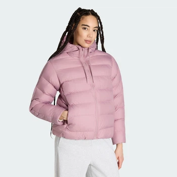 Женская куртка Essentials CLIMAWARM 3-Stripes Synthetic Down Hooded adidas KF2706 (L) фиолетовый (4068804657208)