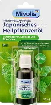 Эфирное масло японской мяты Mivolis Japanisches Heilpflanzenöl для ингаляций, массажа, растираний, ароматерапии, 30 мл.