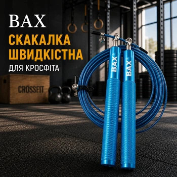 Скакалка для кроссфита BAX Синяя 3 м 151229