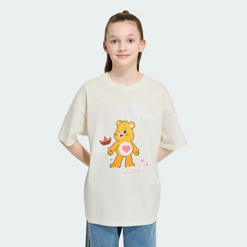 Дитяча футболка ADIDAS CARE BEARS SLIM 3 STRIPES adidas KS1736 (128) бежевий (4069996235724)