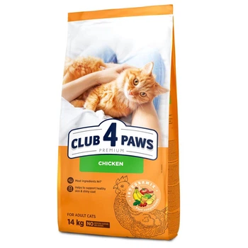 Сухой корм для взрослых котов CLUB 4 PAWS Adult Cats Chickenз куркою 14 кг (4820083909146)