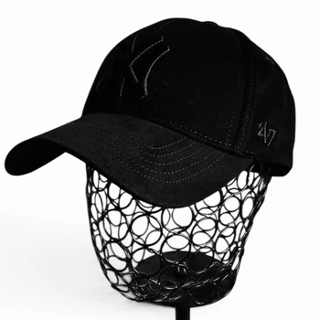 Кепка бейсболка New York Yankees 47 Brand с черной вышивкой мужская женская размер 55-60 логотип NY Нью Йорк черный (125726)