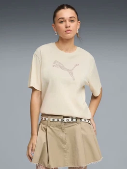 Футболка хлопковая длинная женская Puma Her Relaxed Graphic Tee 69188487 L Alpine Snow (4069161882227)