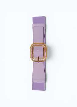 Пояс резинка з металевою пряжкою бузковий Mili 8-005 - One size - бузковий
