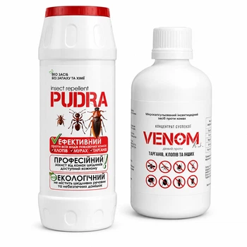 Комплект Venom 100 мл + Pudra 500 мл от блох и тараканов (К2-14)