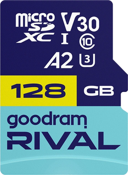 Карта пам'яті GoodRam RIVAL microSDXC 128GB V30 A2 (UHS I U3) + ad (7284592)