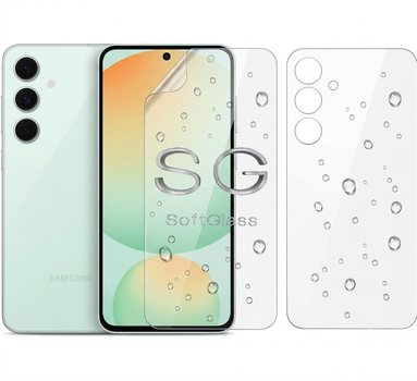 Бронепленка для Samsung S24 FE комплект: для передней и задней панели износоустойчивая полиуретановая SoftGlass