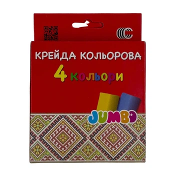 Крейда кольорова 4 шт JAMBO M4D кругла 4 кольори