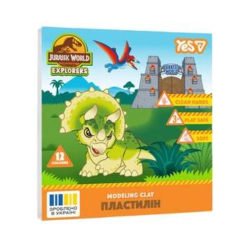 Пластилін Yes Jurassic World.Kids 12 кольорів 240 г (540730)