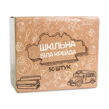 Крейда шкільна біла 50 шт картонна упаковка