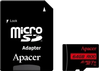 Карта памяти microSDXC, 64Gb, R100, Class10 UHS-I U1 V10 A1 Apacer (teh0028468)