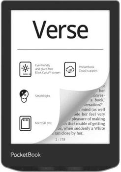Электронная книга 6" 629 Verse, Mist Grey, WiFi, 1024x758 (E Ink Carta) PocketBook (teh0028665)