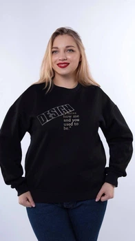 Свитшот женский теплый Na Na на меху XL(50) Черный