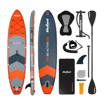Надувная SUP-доска Rebel Active RBA-4501-OR 350 × 81 × 15 см с сиденьем для каяка до 170 кг оранжевая