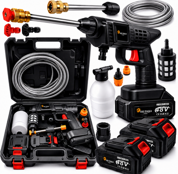 Акумуляторна мийка високого тиску LEO TOOLS 48V + 2 акумулятори